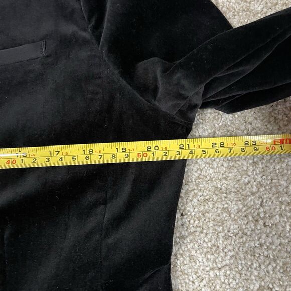 Cabi Black Velvet Tuxedo Blazer Jacket Women's L Business Party Preepy Gala - Picture 15 of 16